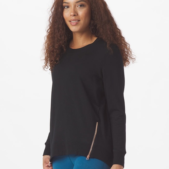 NWT Glyder Adore Long Sleeve Black Top Size XS Soft Stretchy Layering Tee - Picture 5 of 5